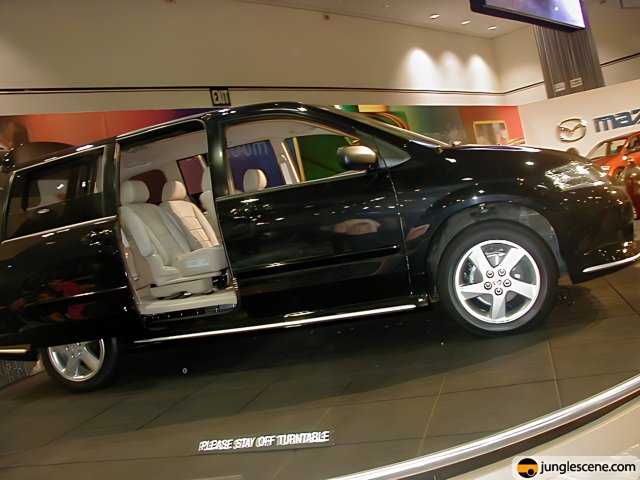 Black Minivan on Display