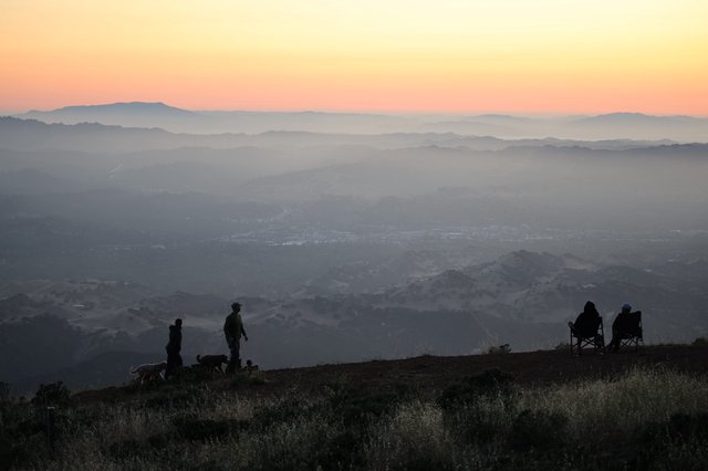 Golden Sunset Silhouettes Over Mount Diablo Valley