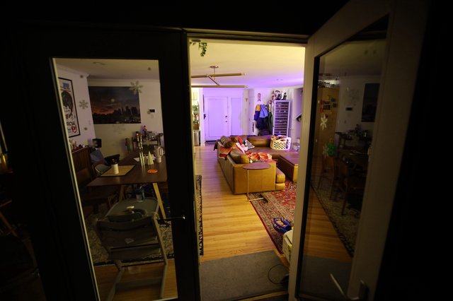 Urban Apartment Interior View Through Multiple Doorways