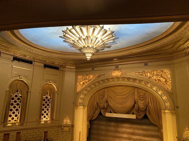 The Glowing Chandelier in War Memorial Opera House