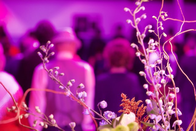 Purple Blooms in the Wedding Room