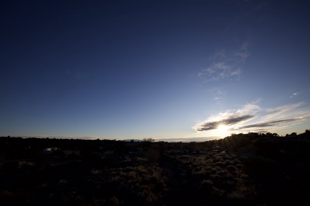 Sunset Over Desert Landscape Near Santa Fe