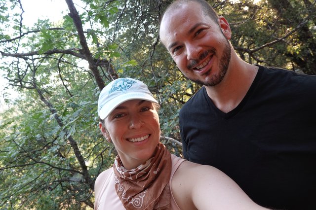 Happy Couple's Forest Selfie Adventure