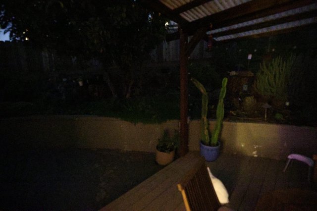 Evening Outdoor Workspace Under Patio Cover
