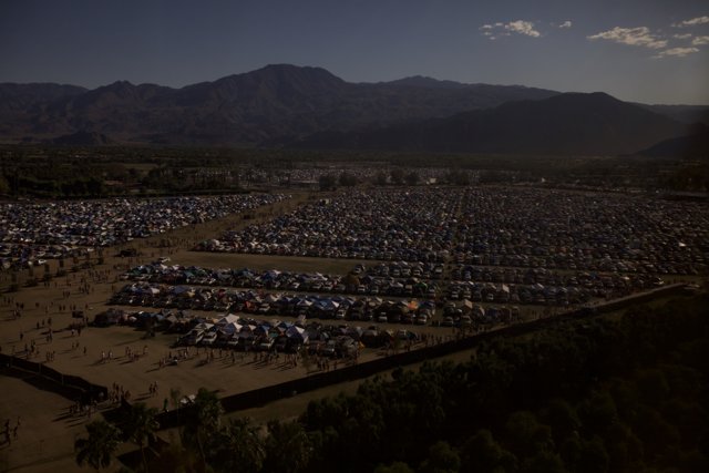 Aerial view of Coachella camp