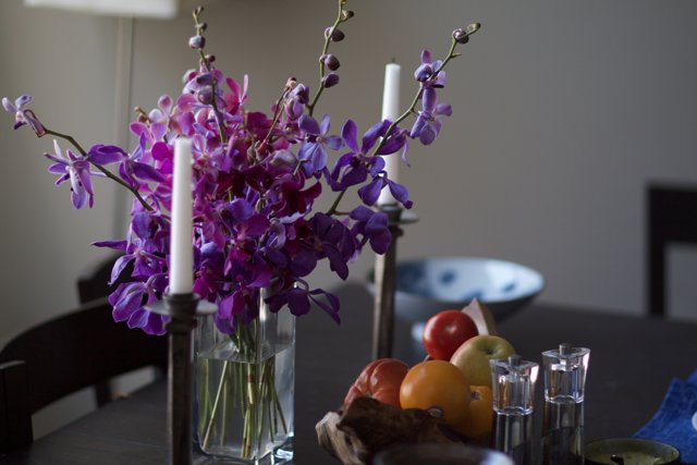 Elegant Ikebana Arrangement on Table