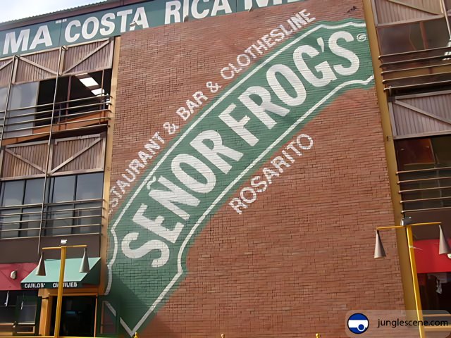 Senior Frogs Building Sign in Ensenada