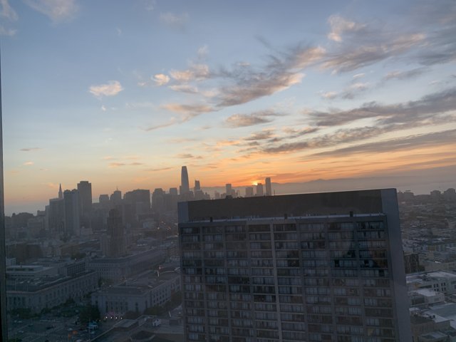 Urban Sunrise Over San Francisco Skyline