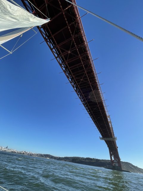 Iconic Golden Gate Bridge over San Francisco Bay