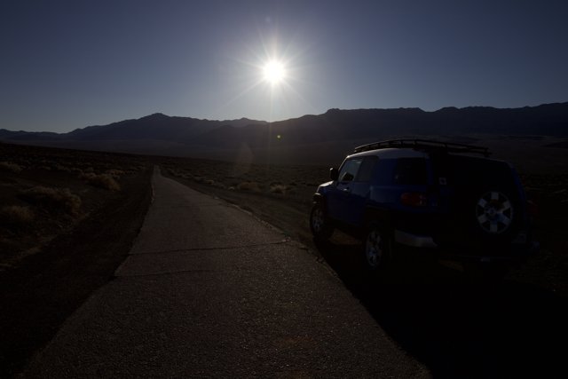 Blue SUV Adventure in Death Valley