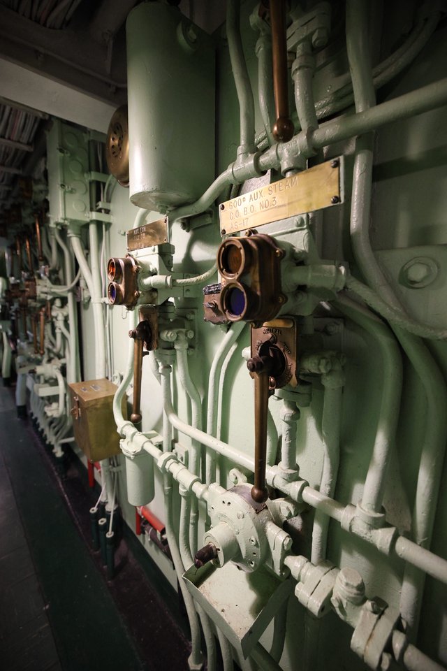 Vintage Naval Engine Room Auxiliary Steam System