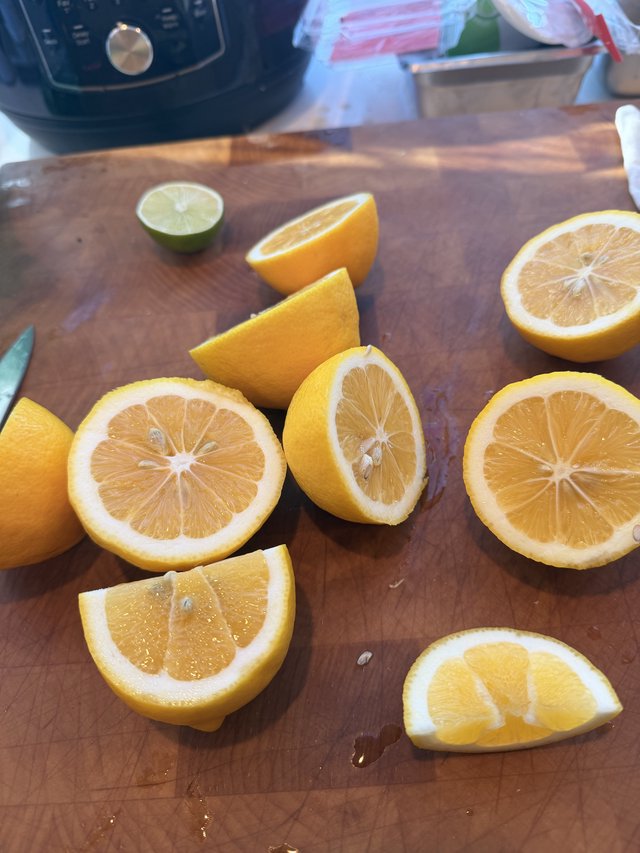 Fresh Citrus Prep on Wooden Cutting Board