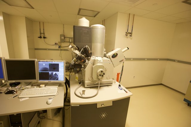 Computer and Microscope in a Lab