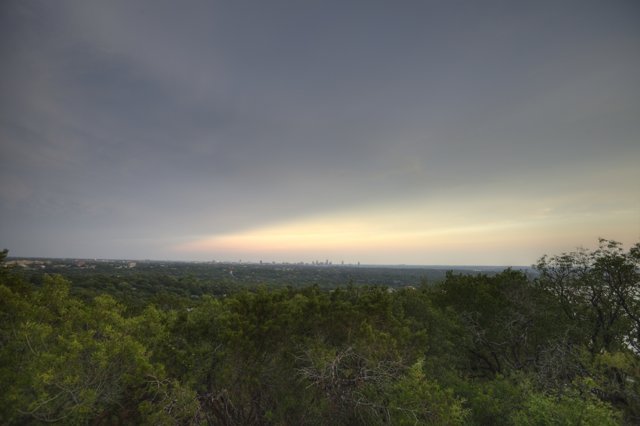 Sunset over the Austin skyline