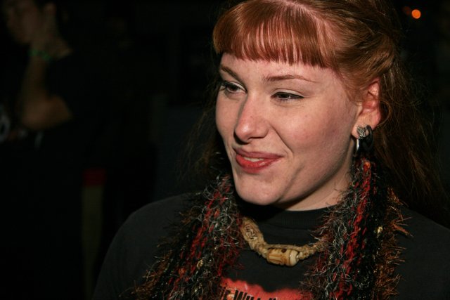 Red-Haired Woman with Scarf and Earrings