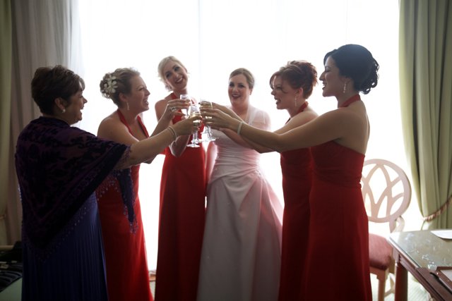 Red Dresses and Champagne Toasts