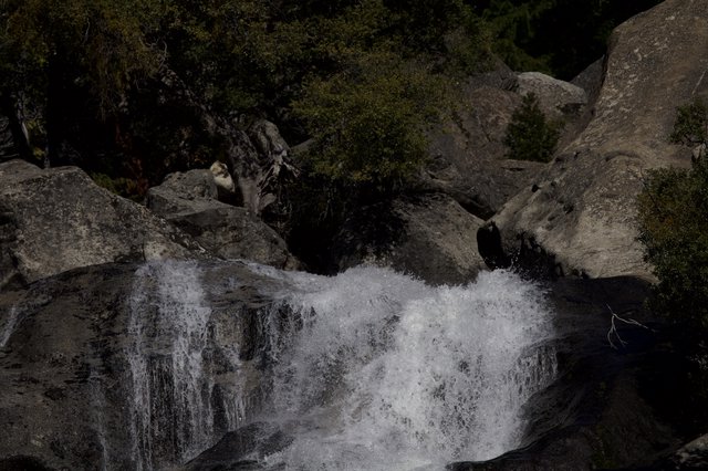 Rushing Cascade Through Granite Boulders in Yosemite