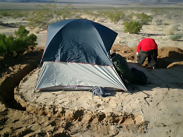 Pitching a Mountain Tent in the Desert