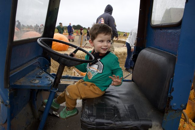 Young Explorer in the Pumpkin Patch