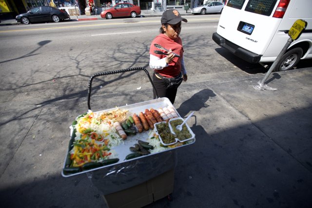 Lunchtime at the Sidewalk Cart