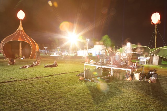 Night-Time Concert Crowd on the Grass
