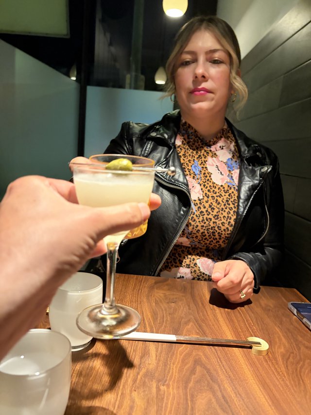 Toast with Cocktails at Modern Restaurant