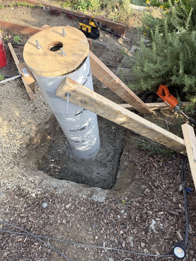 DIY Deck Post Foundation Construction in Progress