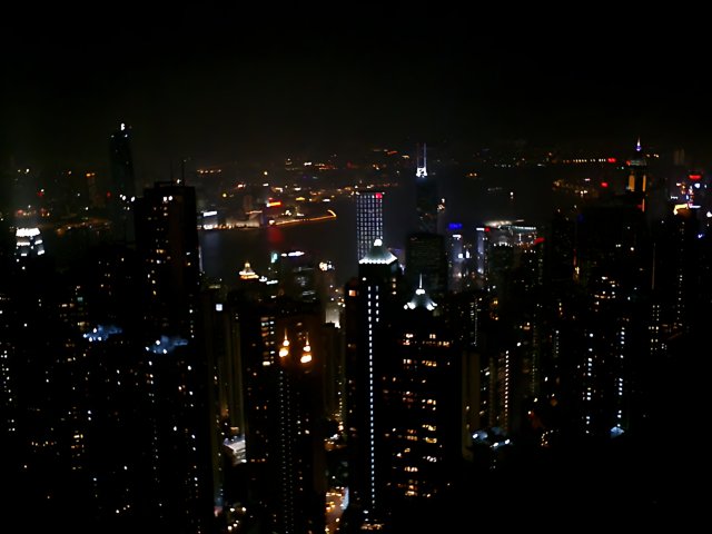 A Nighttime View of Hong Kong's Urban Landscape