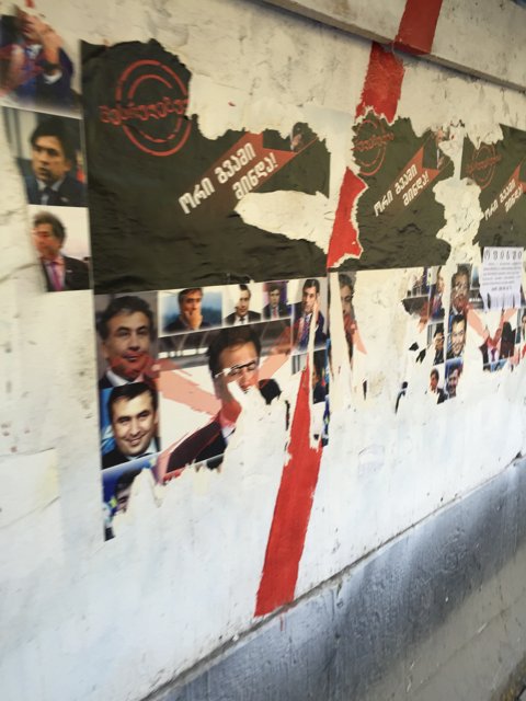Political Collage on Building Wall