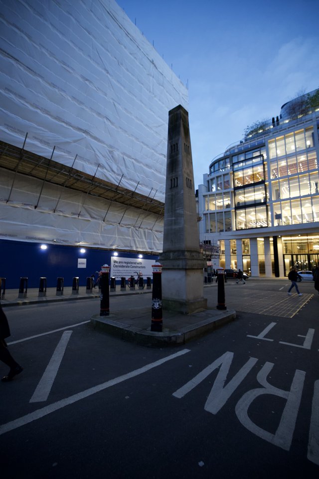 Urban Construction Scene at Dusk in London