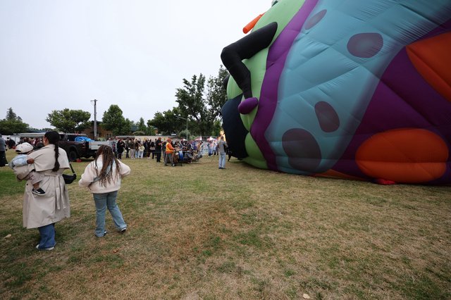 Giant Novelty Hot Air Balloon Inflation at Festival