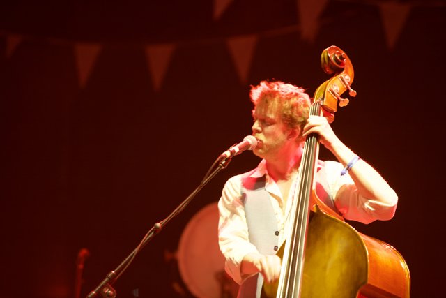 Ted Dwane Playing the Double Bass on Stage