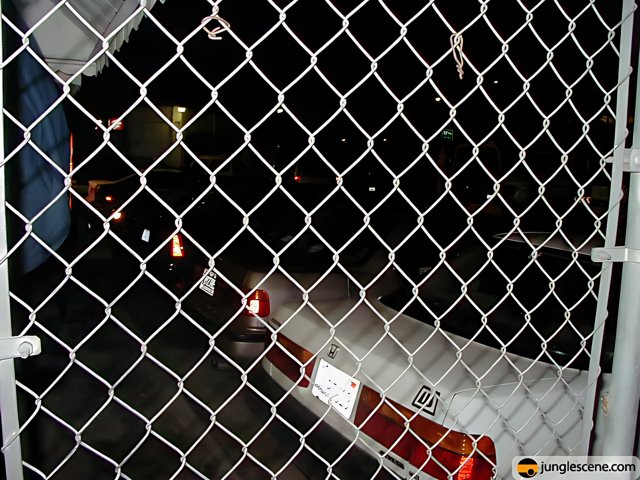 Parked Car and Chain Link Fence