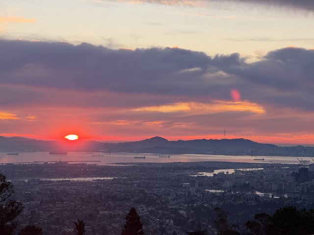 Sunset Over San Francisco Bay from East Bay Hills