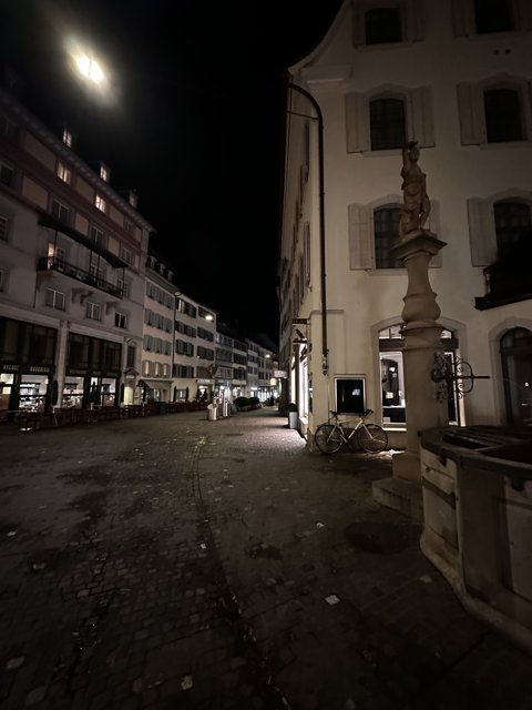 Nighttime Stroll through Cobblestone Streets