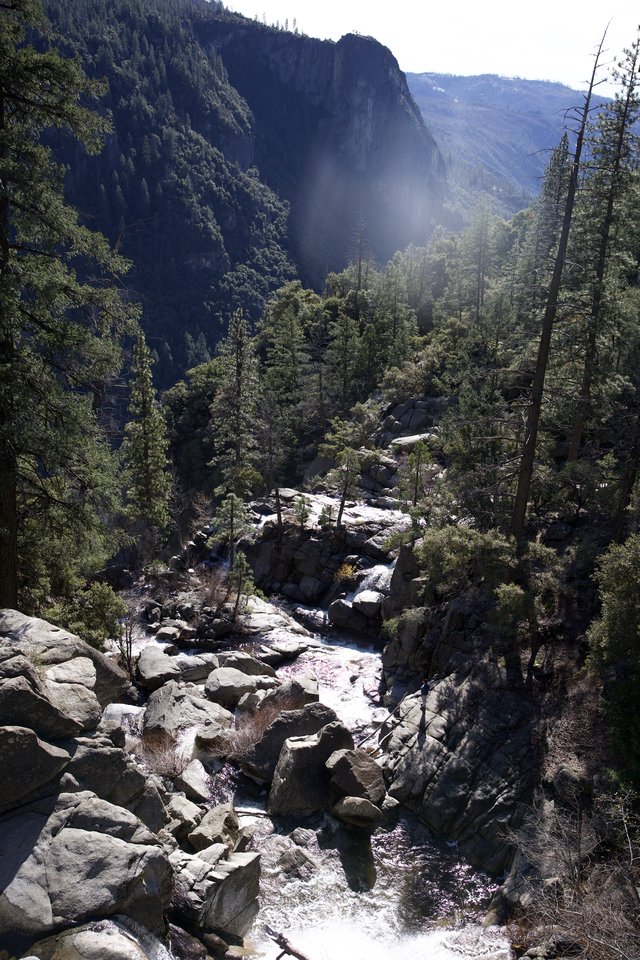 Rushing Waters Through Granite Canyon in Yosemite