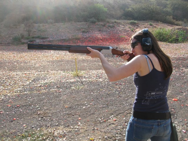Woman Practicing Her Shooting Skills