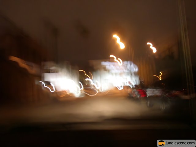 Blurred Glow of Urban Nightlife