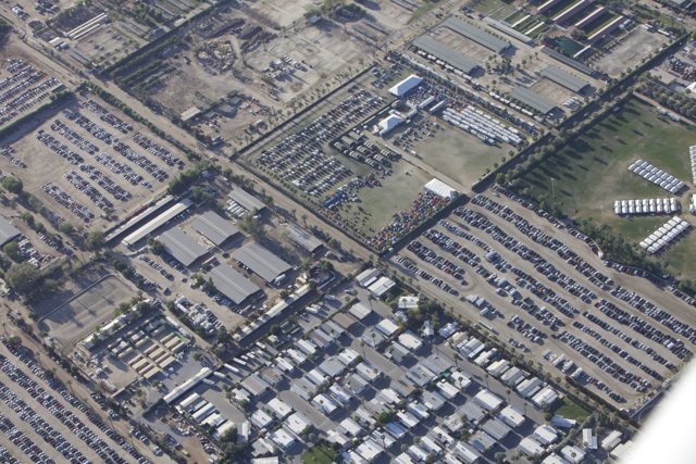Crowded Parking Lot from Above