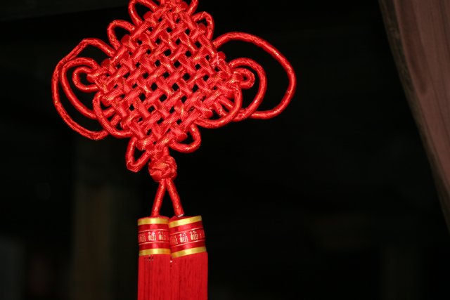 Red Chinese Knot and Golden Tassel