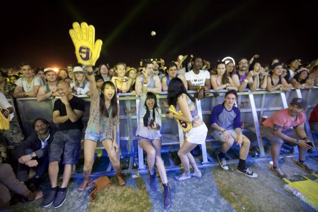 Yellow Glove in the Coachella Crowd