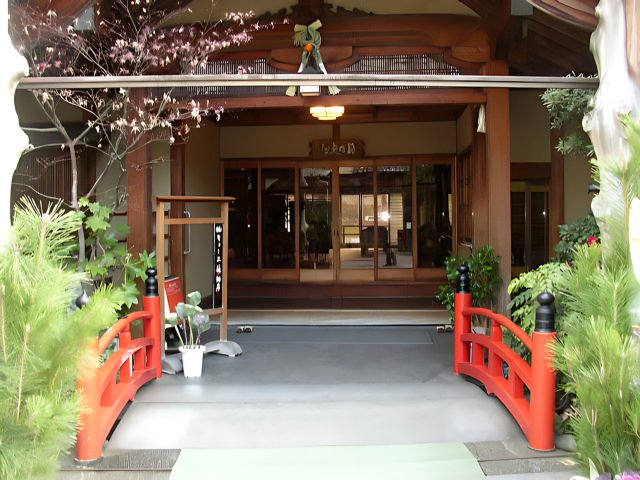 The Red Bridge at the Entrance of a Traditional Japanese House