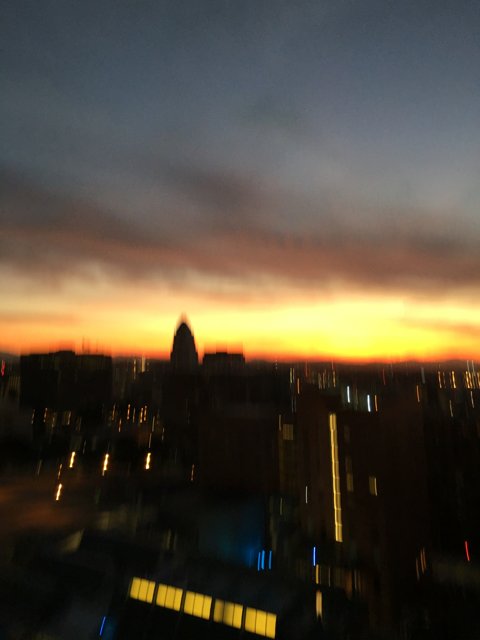 Blurred Beauty of a City at Sunset