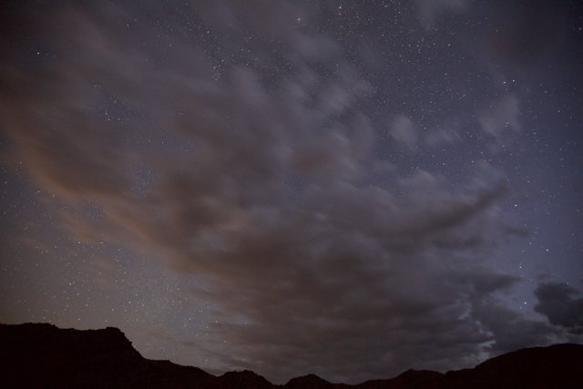 Starry Night Sky Over Desert