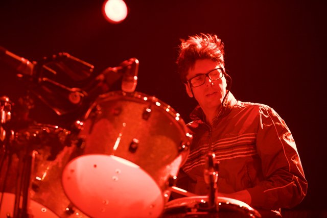 Drumming with Eyeglasses on Stage