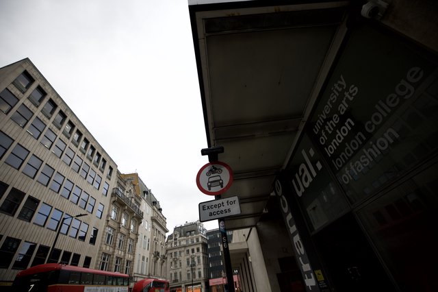 Urban London Street Corner Under Overcast Skies