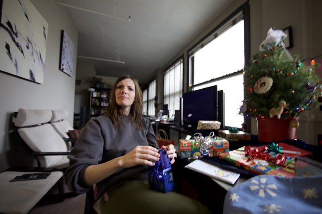 Christmas Morning Gift Opening in Urban Apartment