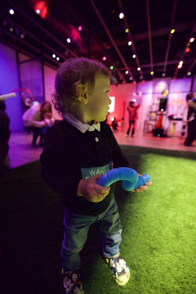 Toddler at Baby Rave Interactive Art Museum Experience