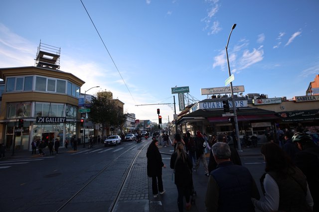 Evening Street Scene on San Francisco's Fisherman's Wharf