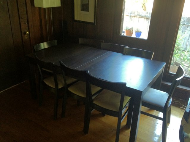 Artistic Interior of a Dining Room Table and Chairs